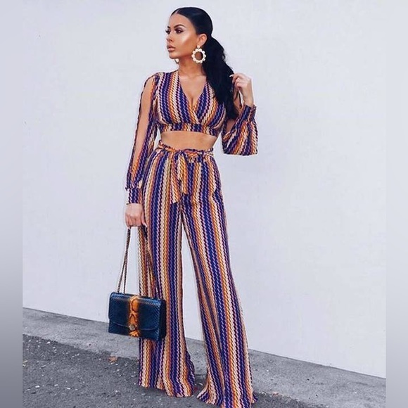 BRAND NEW 🔥 FASHION NOVA ISLAND IN THE SUN MATCHING SET (crop top and pants) - Picture 3 of 16